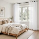 Cortinas Poliéster Translucida de Dormitorio Moderno Ojales Cortina