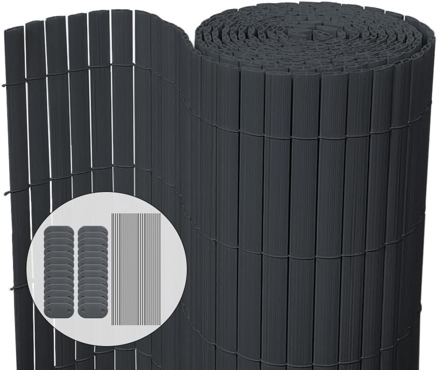 Cañizo Ocultación PVC Doble Cara 80 x 300 cm con Puente Reforzado