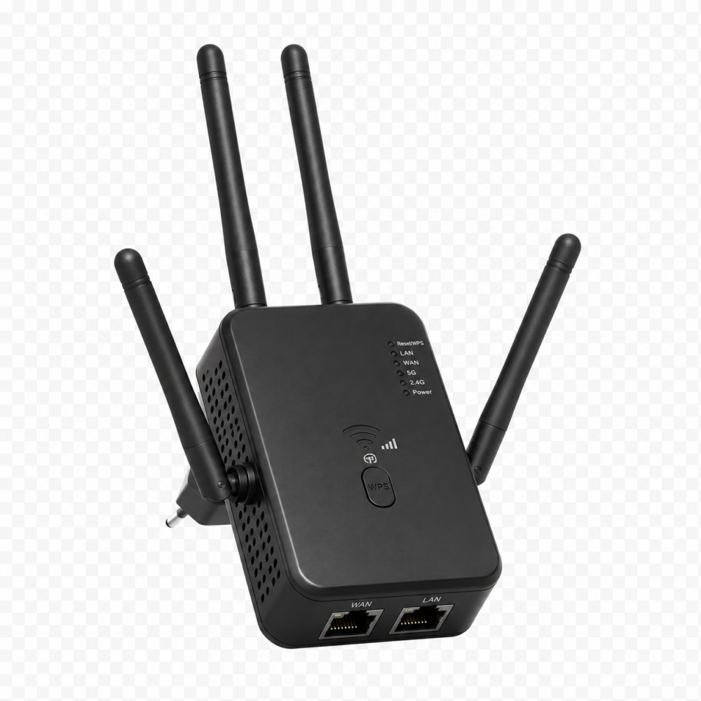 Repetidor WiFi AC1200 doble banda 2.4/5 GHz con 4 antenas