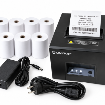 Impresora Térmica UNYKAch POS3 UK56007 80mm TPV USB LAN + 7 Rollos