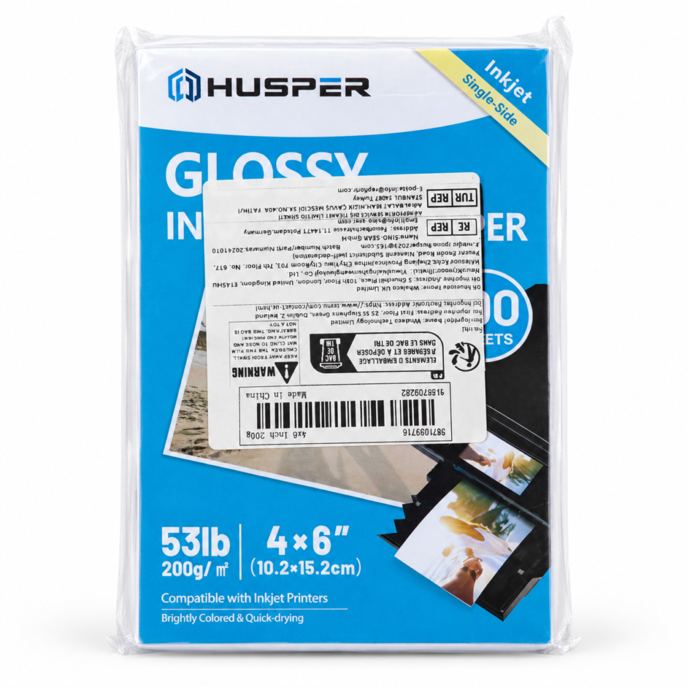 Papel Fotográfico HUSPER Brillante 10x15 cm – 100 Hojas 200 g/m²