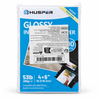 Papel Fotográfico HUSPER Brillante 10x15 cm – 100 Hojas 200 g/m²